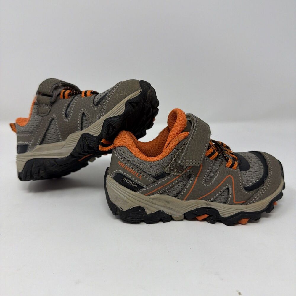 MERRELL Little Kids Size 7W Trail Chaser Hiking Shoes Washable Adjustable EUC